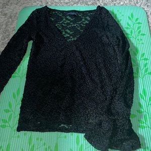 American Eagle Black Floral Blouse